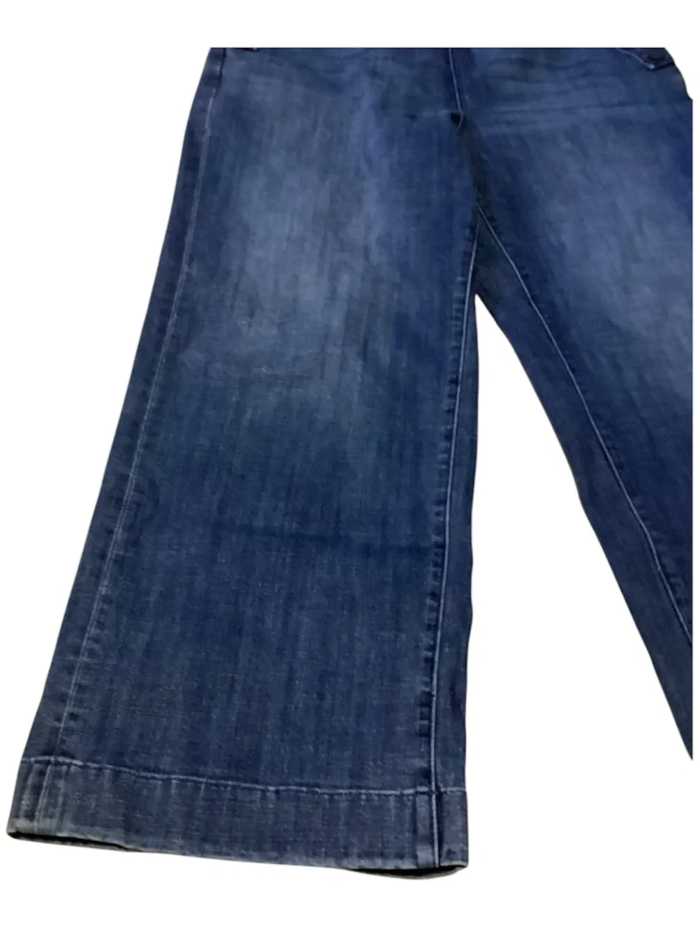 Talbots Dark Blue Wide Leg Jeans size 16 side zip - Picture 2 of 12